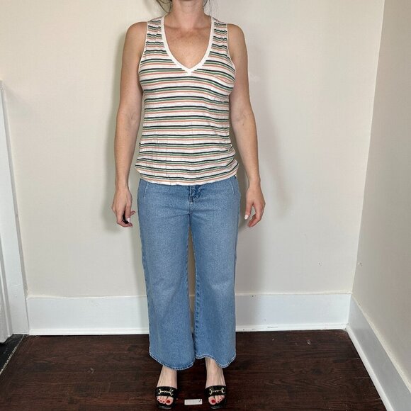Madewell 100% Cotton Striped Sleeveless Top Size Small - Picture 3 of 8